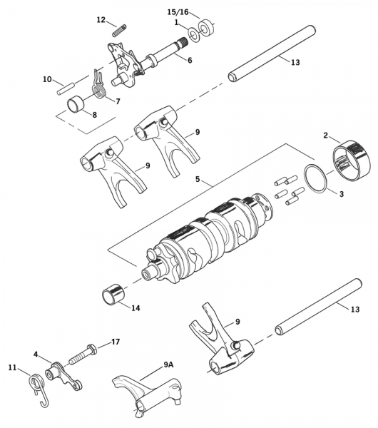 SHIFTER PARTS FOR 2004 TO PRESENT SPORTSTER & AIR COOLED BUELL